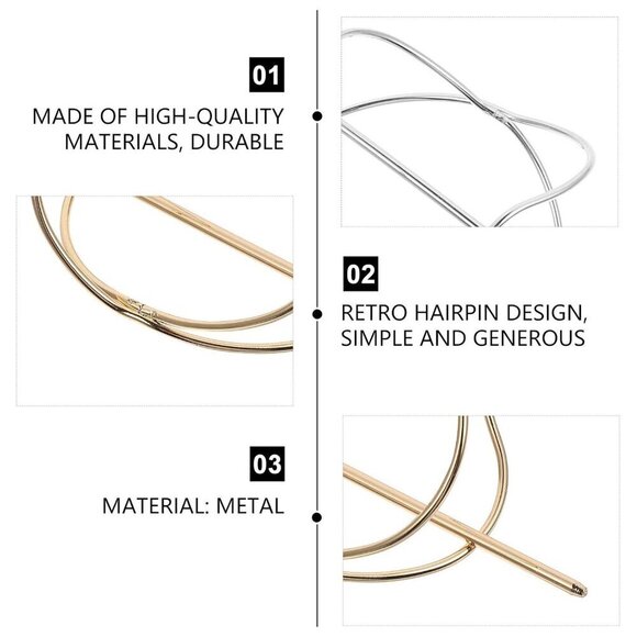 Metal Hairpins Antique X-Shaped Hair Cuffs Wedding Bridal Hair Accessories main image 4